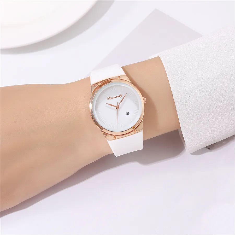 Simple Style Round Buckle Quartz Women's Watches