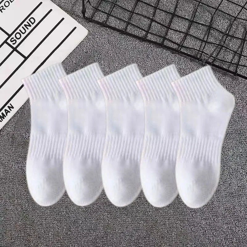 Socks Men's Socks  Trendy Spring and Autumn Mid-length Socks Summer Thin White Sports Socks Japanese Black Seasons Socks