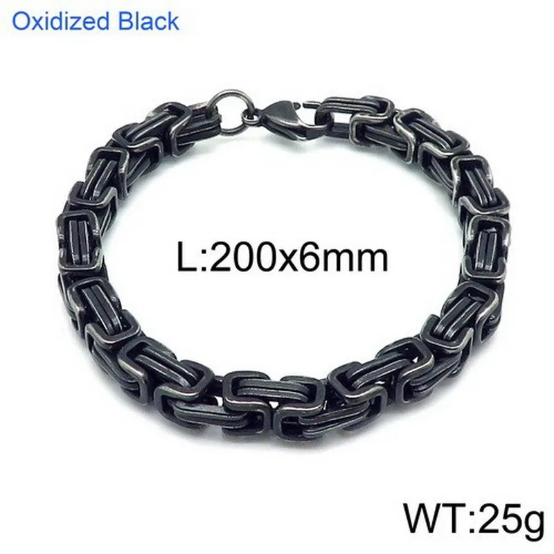 Retro Solid Color Titanium Steel Plating Men's Bracelets
