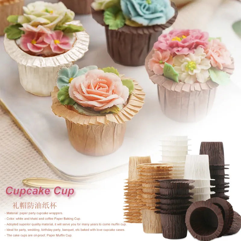simple style solid color paper cake cups