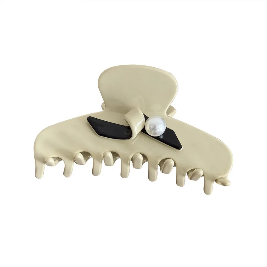 Elegant Large Pearl Hair Clip French Style Women's Updo Hair Accessories Simple Luxury Acetate Shark Clamp Hair Decoration