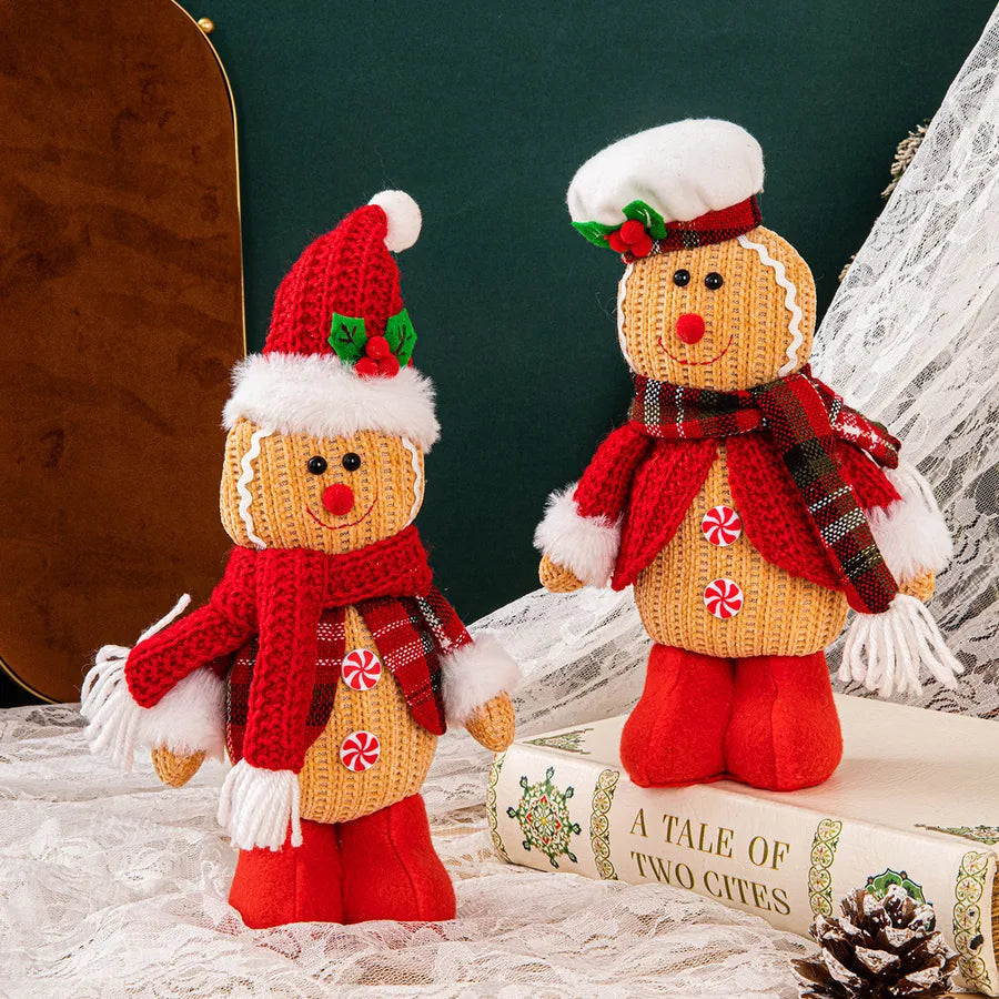 New Christmas Decorations Gingerbread Man Doll Ornament Saint Party Scene Arrangement Children's Gift Doll Holiday Decor