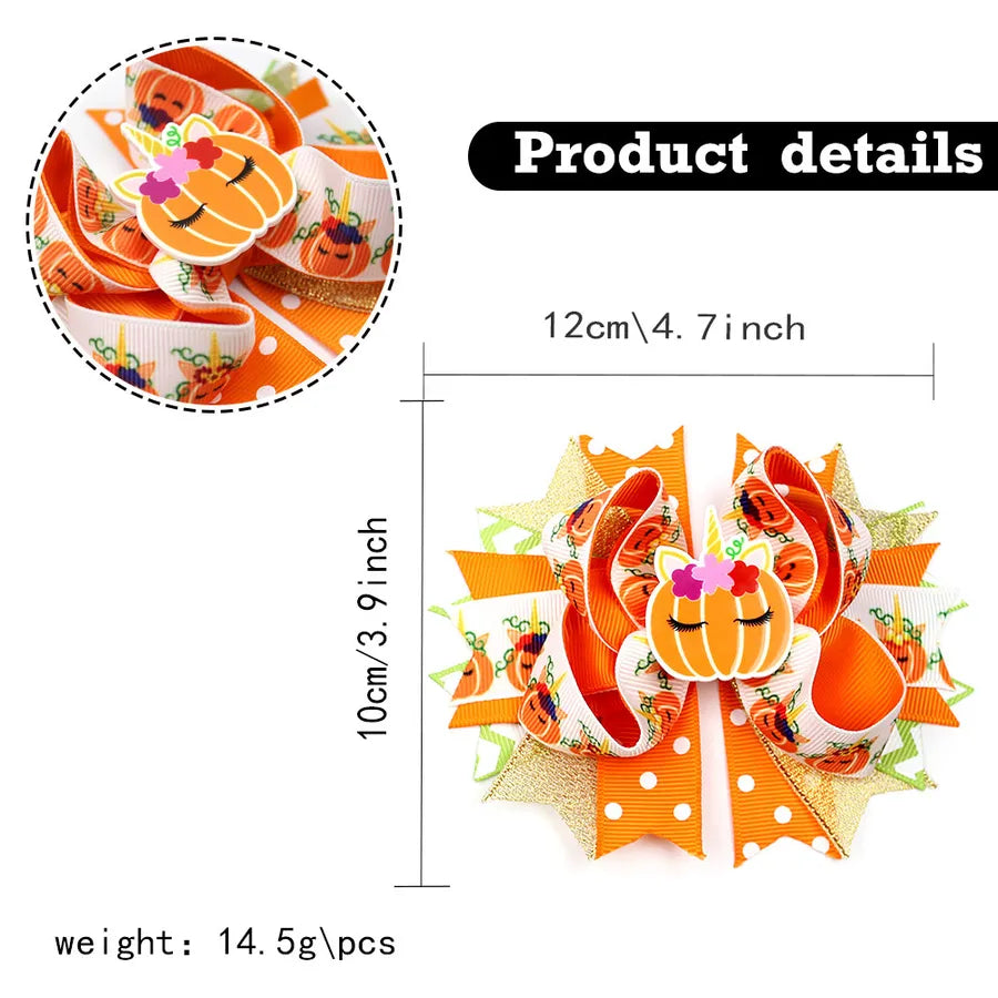 Halloween Pumpkin Skeleton Bat Hair Clip Cartoon Night Horror Movie Hair Accessories For Children
