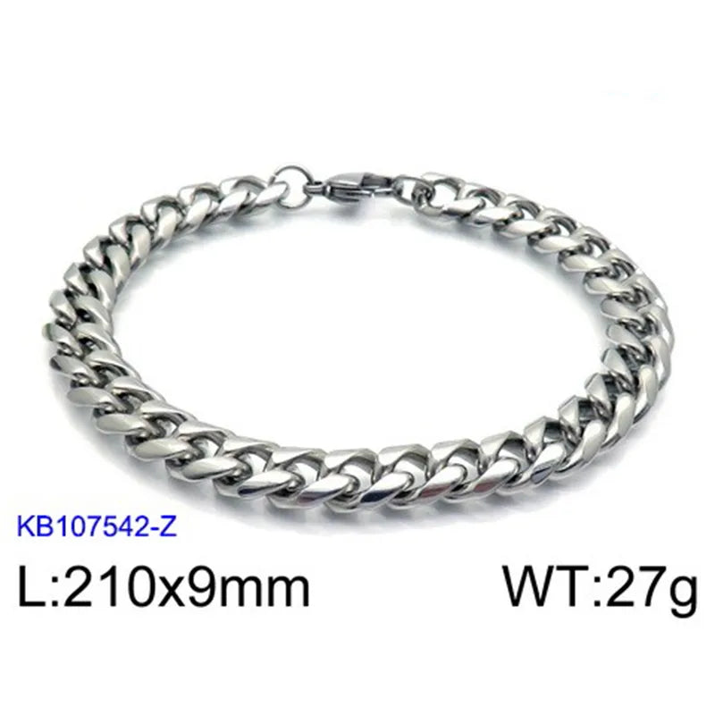 Simple Style Solid Color Titanium Steel Men's Bracelets