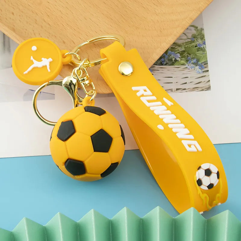 fashion letter football pvc unisex bag pendant keychain 1 piece