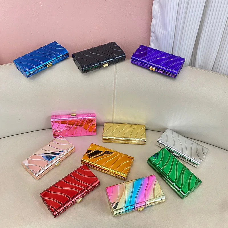Arylic Color Block Square Evening Bags