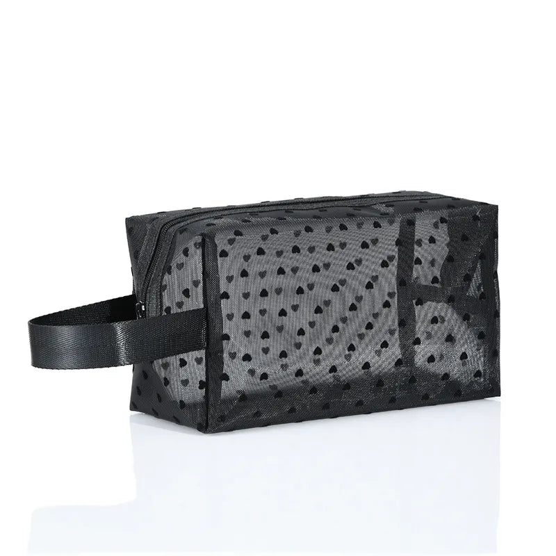 women's small all seasons nylon heart shape fashion square zipper cosmetic bag