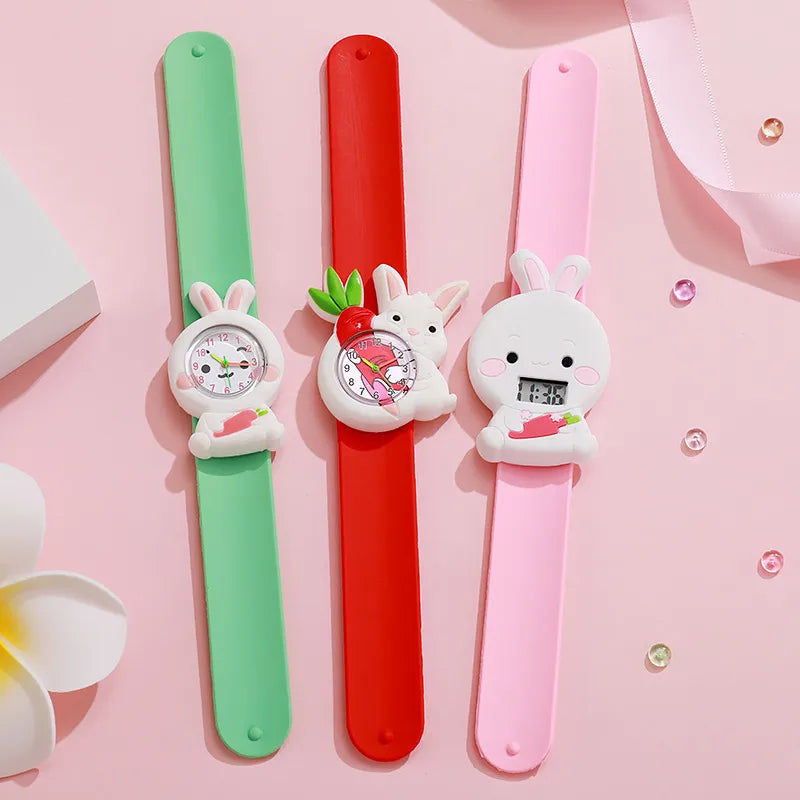 Moe fun rabbit shape cartoon children's watch to accompany baby happy time