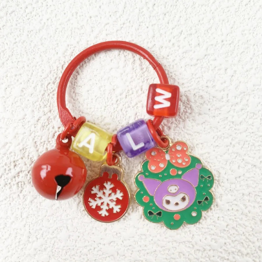 Creative Metal Santa Claus Keychain Christmas Themed Cartoon Small Tag Pendant Couple's Bag Accessory Unique Gift