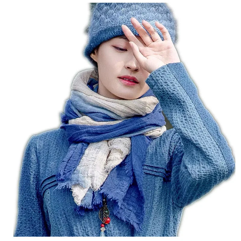 Unisex Simple Style Color Block Cotton Scarf
