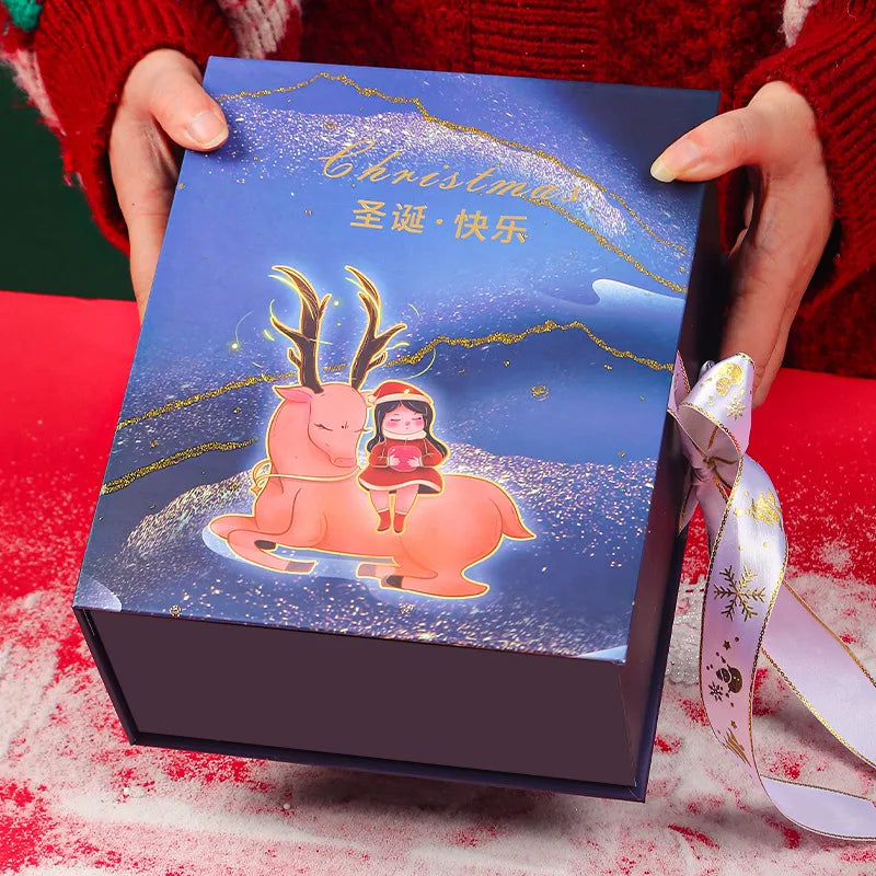 Large Size Christmas Gift Box With Thermal Cup Double Opening Design For Peaceful Night Candy Apple Packaging Scarf Included