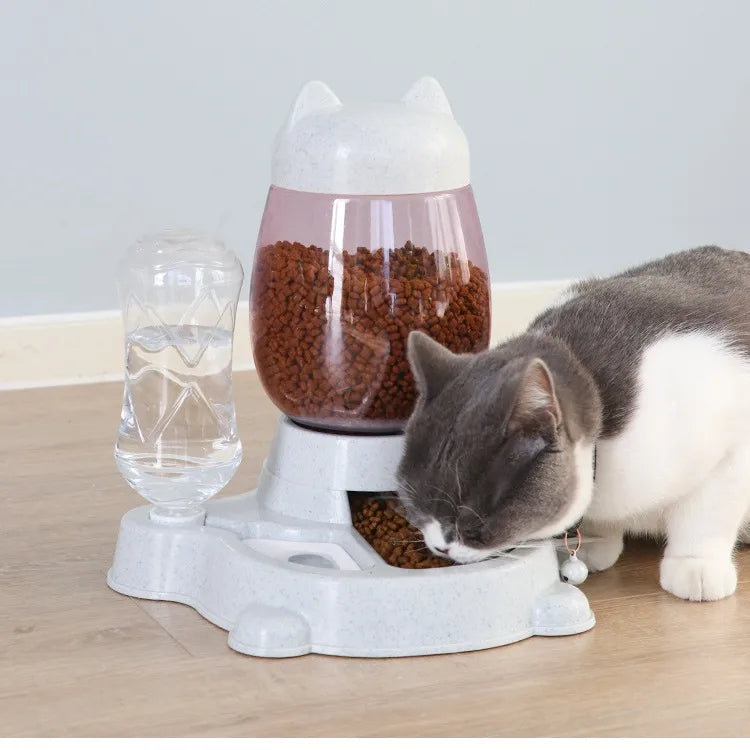 New cat feeder automatic water dispenser cat bowl pet water dispenser does not wet mouth anti-knock Pet Bowl