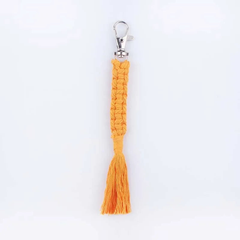 simple style korean style solid color cotton unisex bag pendant keychain