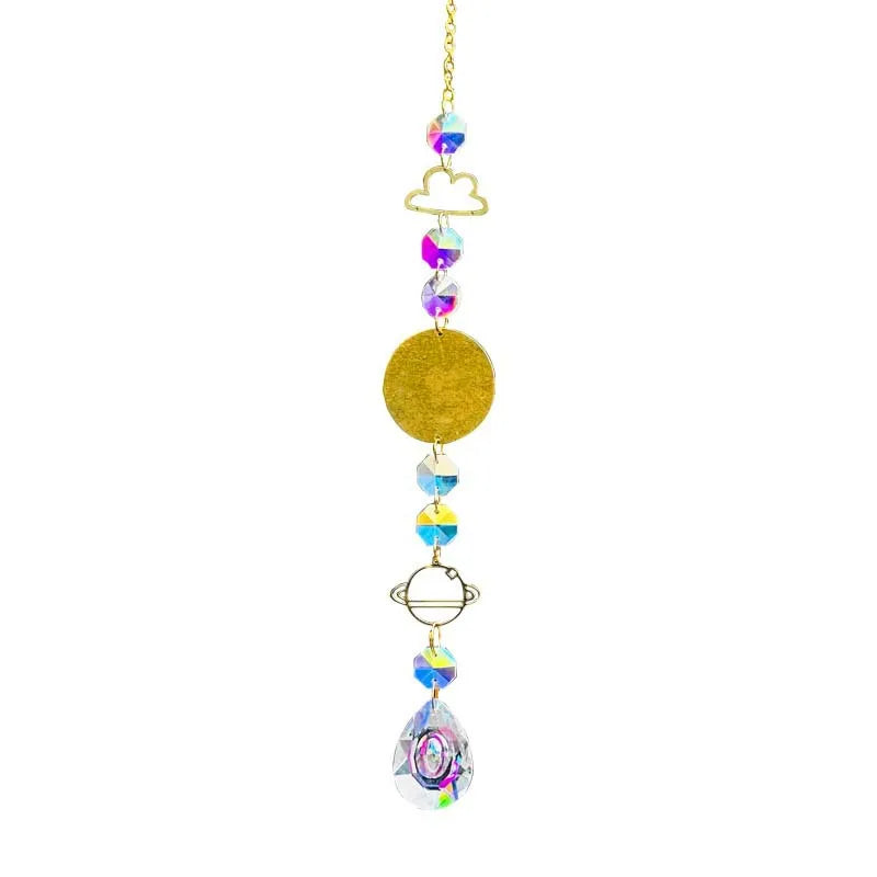 Valentine'S Day Birthday Romantic Clouds Heart Shape Crystal Brass Dreamcatcher Wall Art