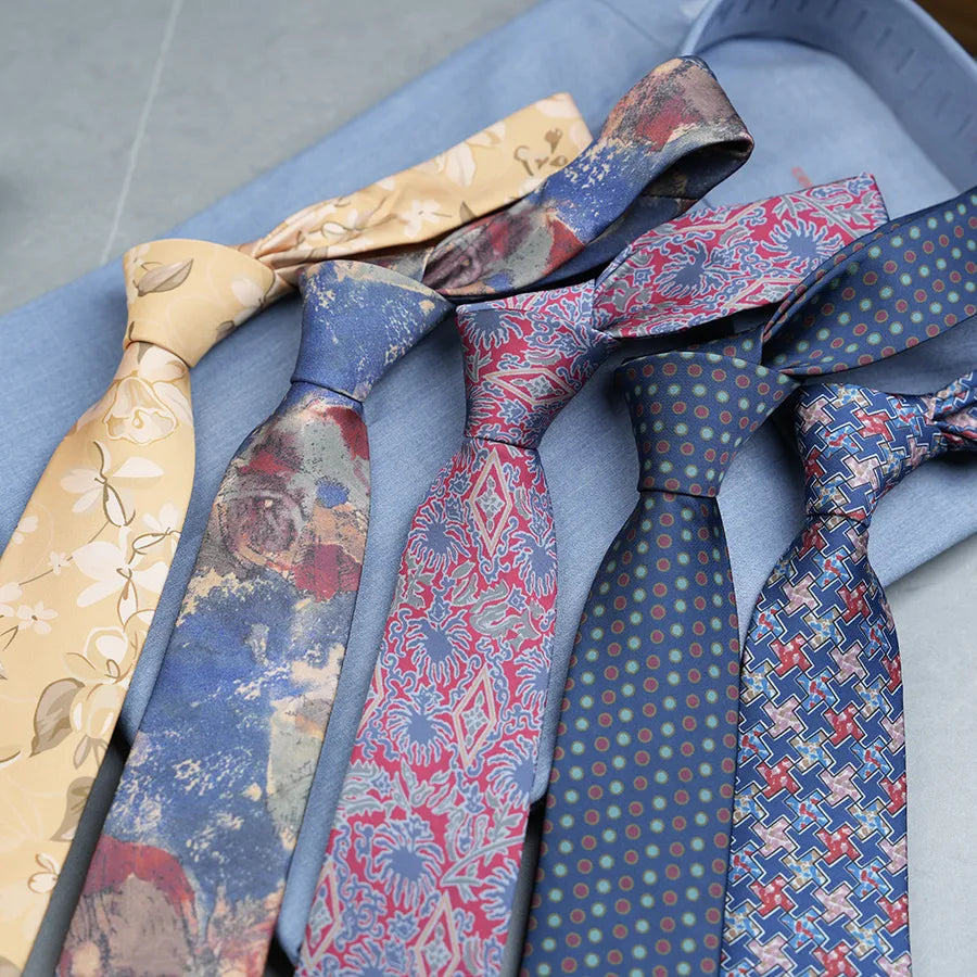 Casual Ditsy Floral Rhombus Polyester Yarn Men's Tie