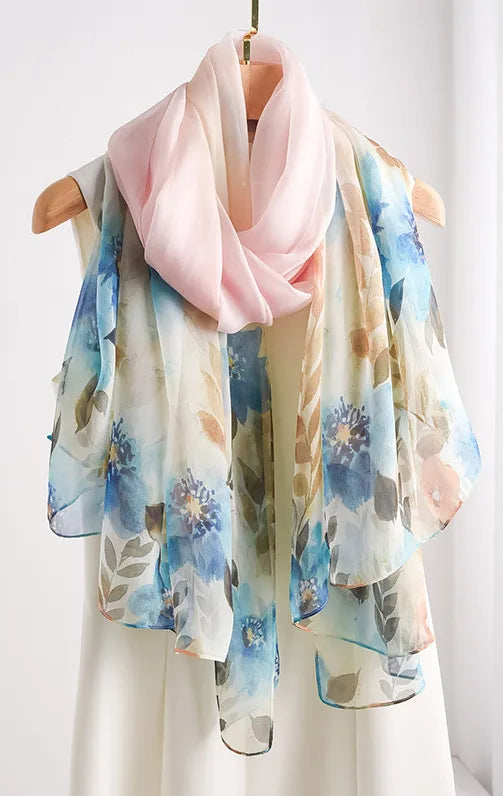 women's elegant geometric satin silk scarf