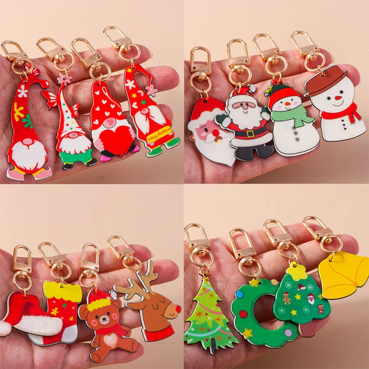 Classic Style Santa Claus Zinc alloy Christmas Keychain