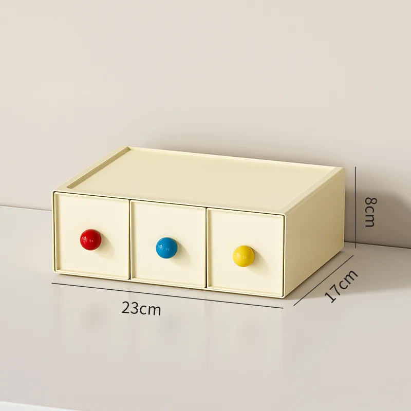 Dopamine Desktop Overlay Storage Cabinet Drawer Student Desk Stationery Storage Box Rubber Belt Hairpin Jewelry Fit Box