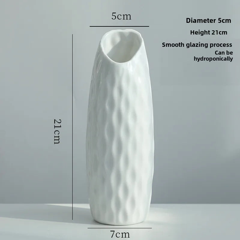 Simple Modern Star Ceramic Vase Ornaments Living Room White Porcelain Fresh Dried Flower Creative Ceramic Flower Set