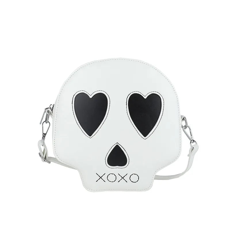 Large Capacity Skull Halloween Themed Women's Crossbody Bag Quirky Personality Single Shoulder Bag Casual Travel Nylon