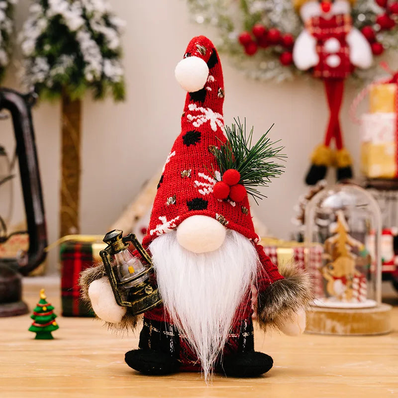Christmas Decorations Knitted Ball Tassel Capless Dolls American Style No Face Dolls Christmas Tree Ornaments Gifts