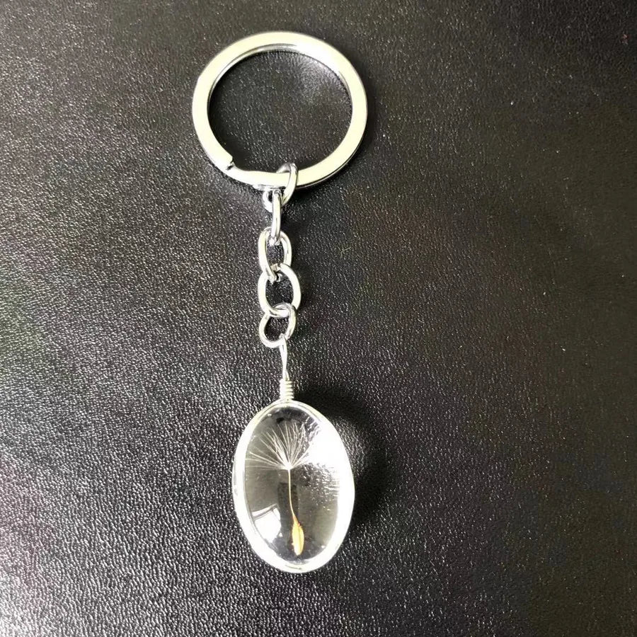 Pastoral Floral Glass Unisex Keychain