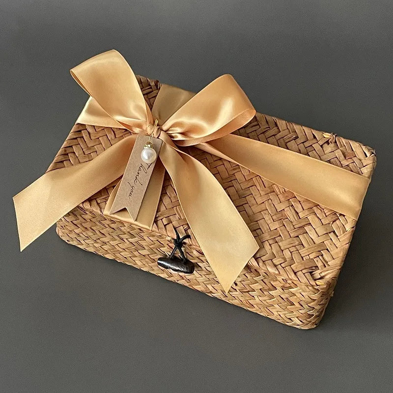 pastoral solid color wood storage box