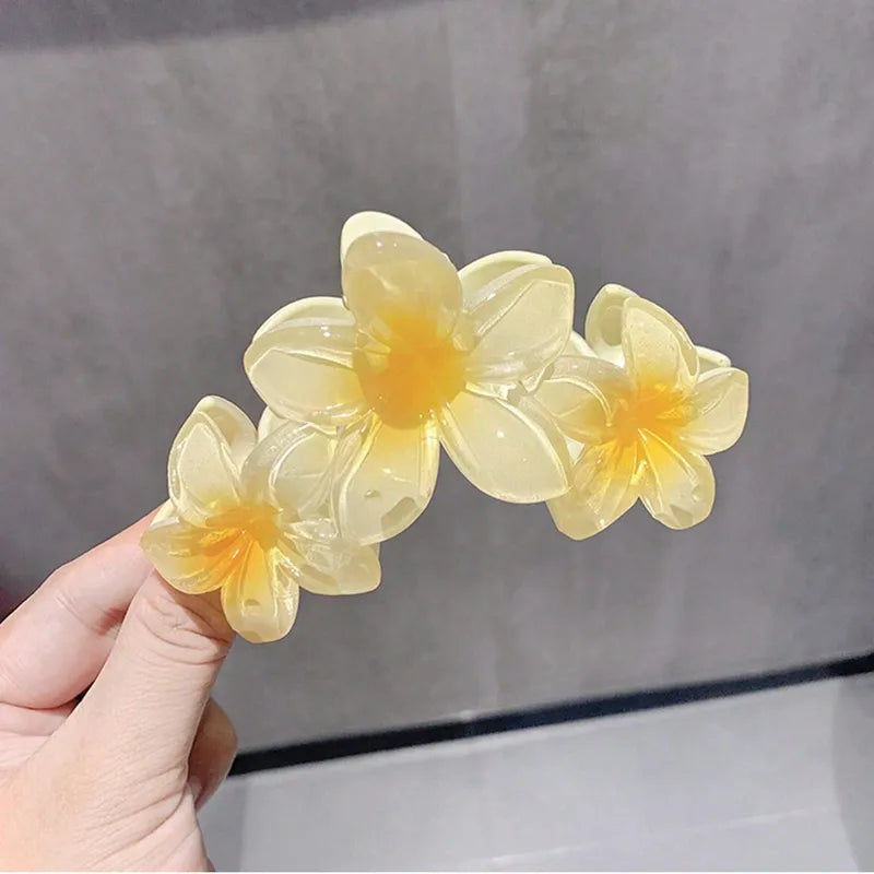Fairy Style Tropical Sweet Women's Flower Plumeria Acrylic Hair Claws