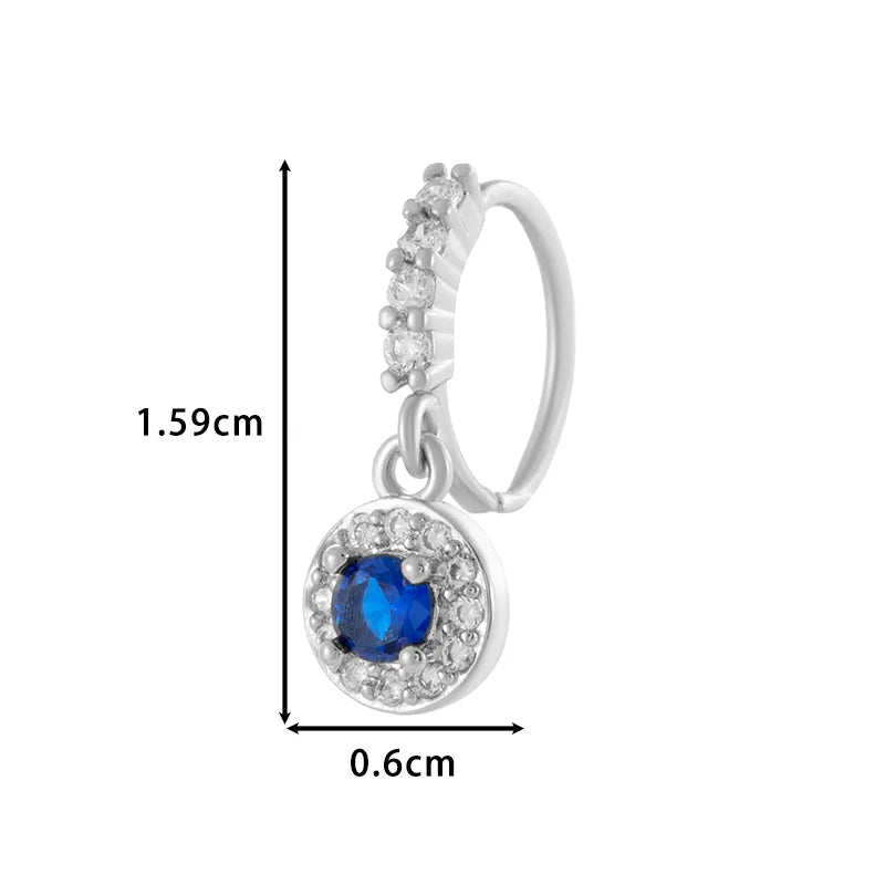1 Piece Nose Rings & Studs Vacation Simple Style Cross Flower Butterfly Copper Cross Flowers Butterfly Zircon Nose Ring