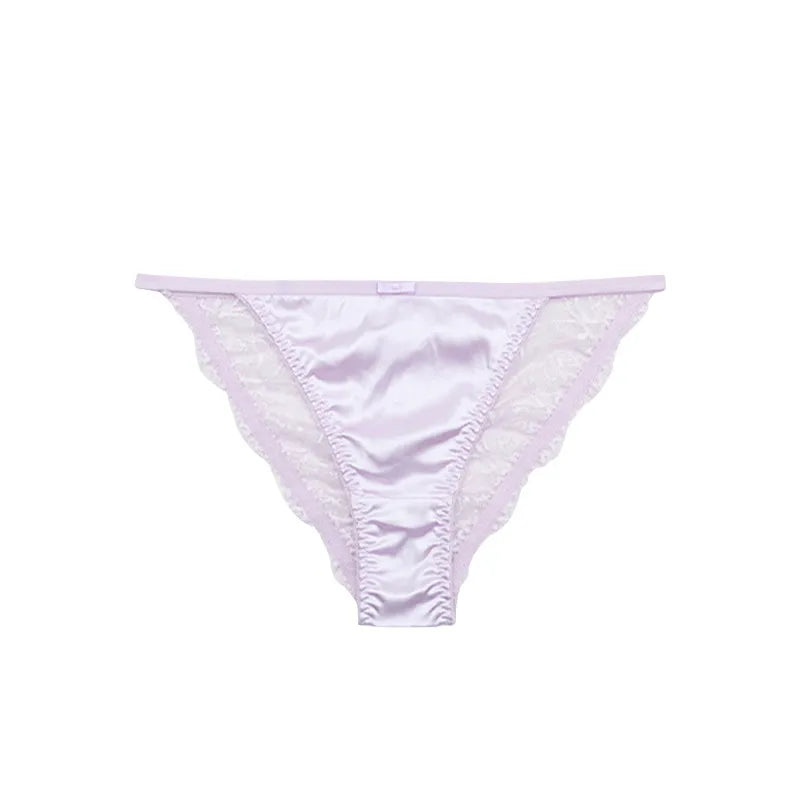 Low-Waist Lace Women's Underwear High Elastic Sensual Plus Size Triangle Pants Breathable Seamless Antibacterial Nylon Briefs
