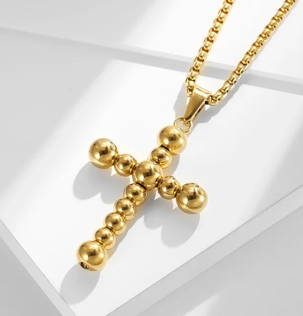 Basic Classic Style Cross Titanium Steel Polishing Men's Pendant Necklace