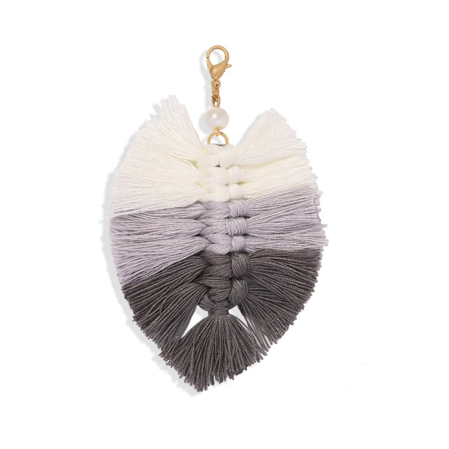 bohemian holiday style new handmade cord woven colorful tassel pendant key chain wholesale