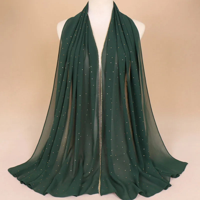 women's elegant solid color chiffon scarf