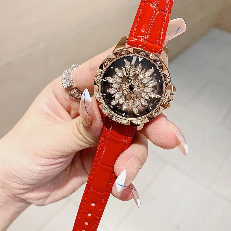 Elegant Simple Style Floral Buckle Quartz Women's Watches