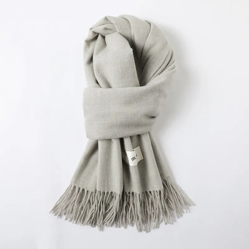 women's simple style solid color imitation cashmere scarf