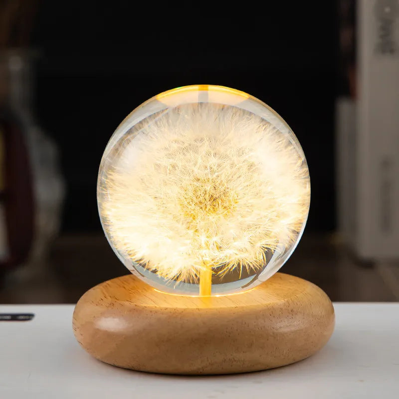 Pastoral Flower Wood Resin Night Lights Lighting Accessories