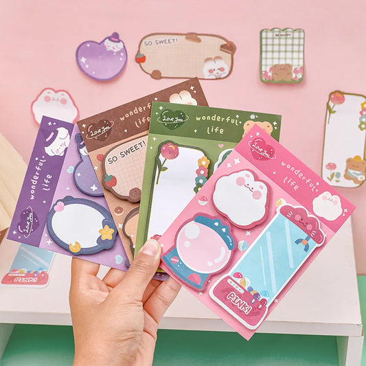 1 set cartoon learning paper cute sticky note
