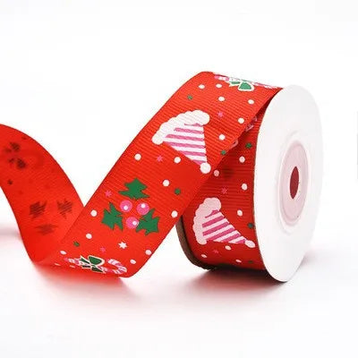 Christmas Decorative Ribbon 1cm 2cm Small Roll Colorful New Year Holiday Gift Wrapping Tassel Ribbon Jewelry Packaging Rope