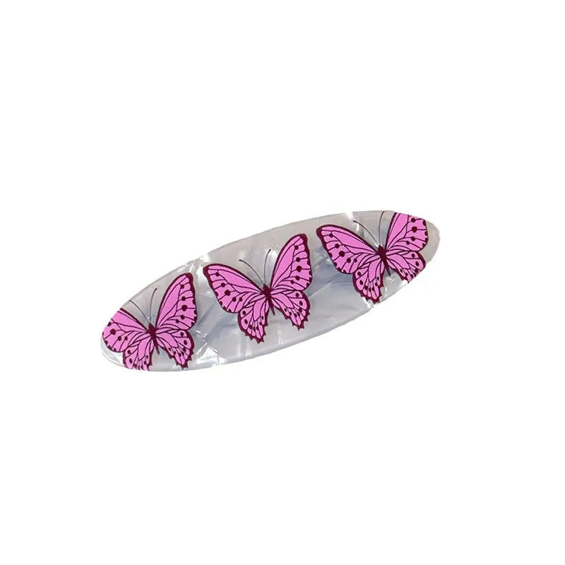 Cute Lady Women's Heart Shape Butterfly Bow Knot Resin Hair Clip