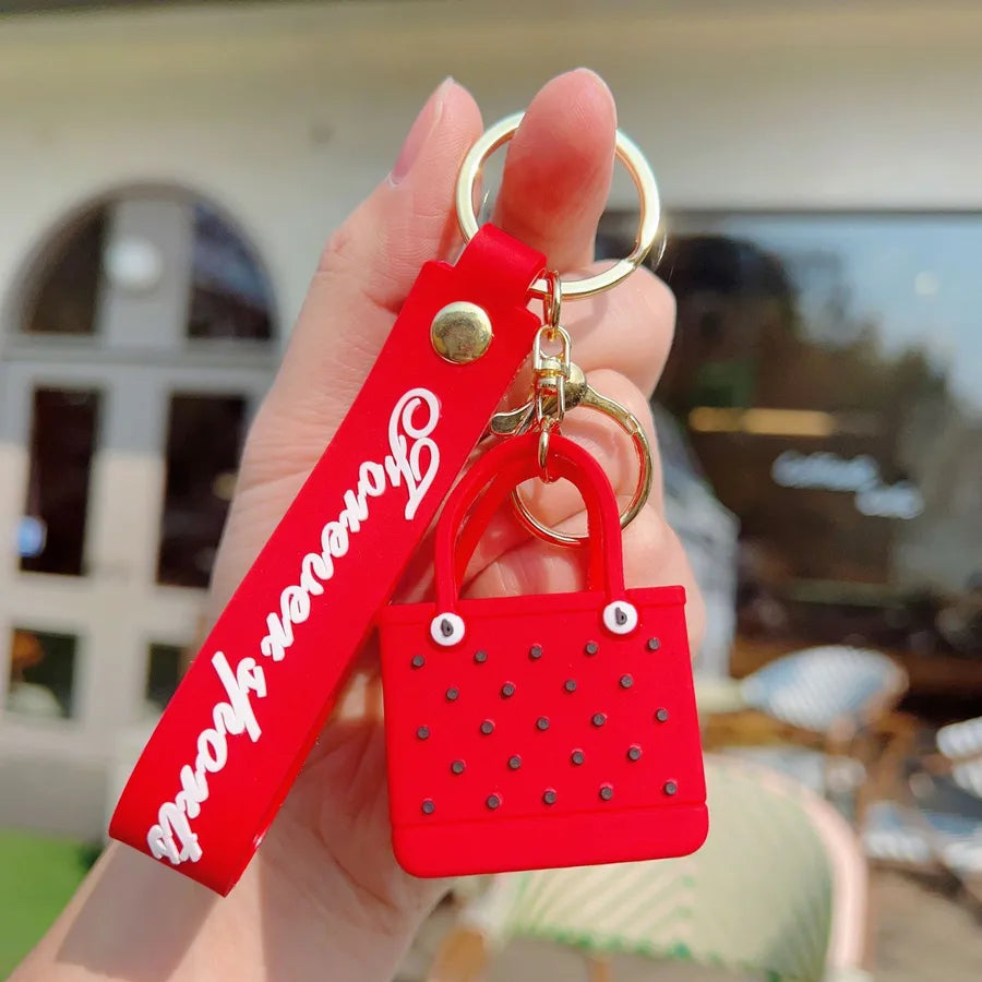 1 Piece Modern Style Bag Letter Alloy Silica Gel Women's Lobster Trigger Clasp Closure Bag Pendant Keychain