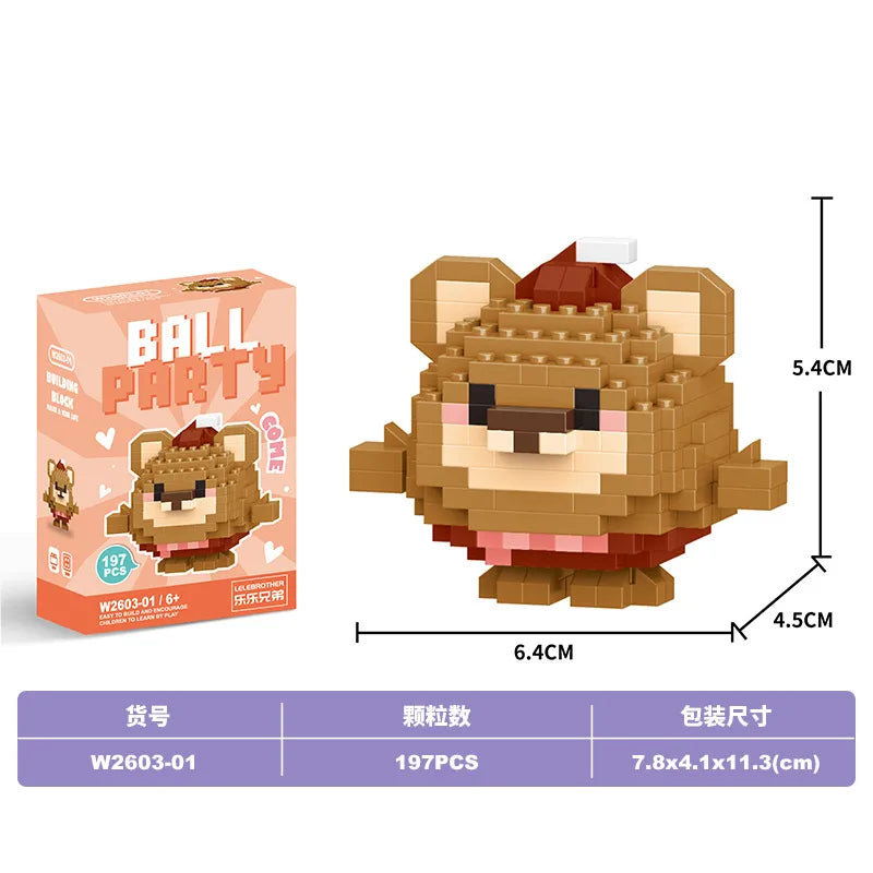 Children Unisex Animal Cartoon Plastic Building Toys