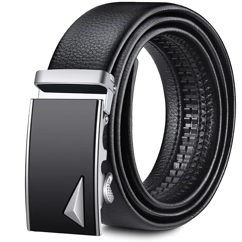 direct Belt Men's wholesale Youth Business soft leather 3.5 Automatic buckle Black Belt running Jianghu goods source
