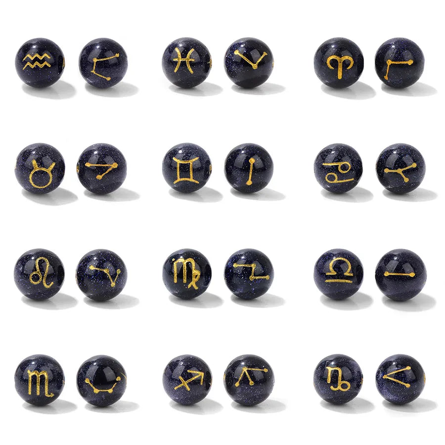 1 Piece Diameter 10mm Stone Constellation Beads