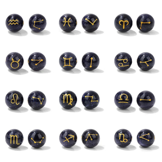 1 Piece Diameter 10mm Stone Constellation Beads