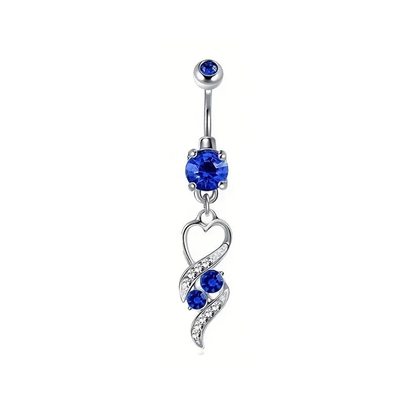 1 Piece 5 Pieces Belly Rings Simple Style Classic Style Solid Color 304 Stainless Steel Inlay Zircon Belly Rings