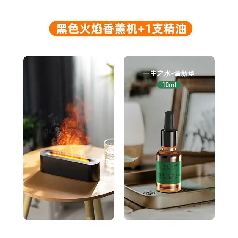 colorful 3d simulation flame aromatherapy Machine usb home office atmosphere air humidifying flame humidifier