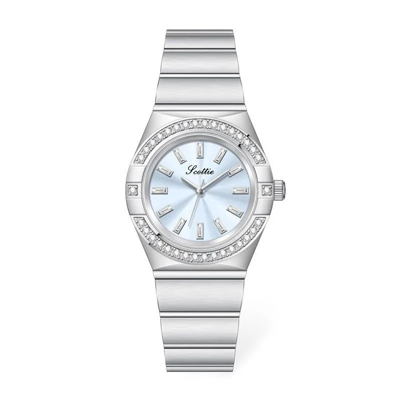 Casual Elegant Glam Round Rectangle Butterfly Double Snap Quartz Watch