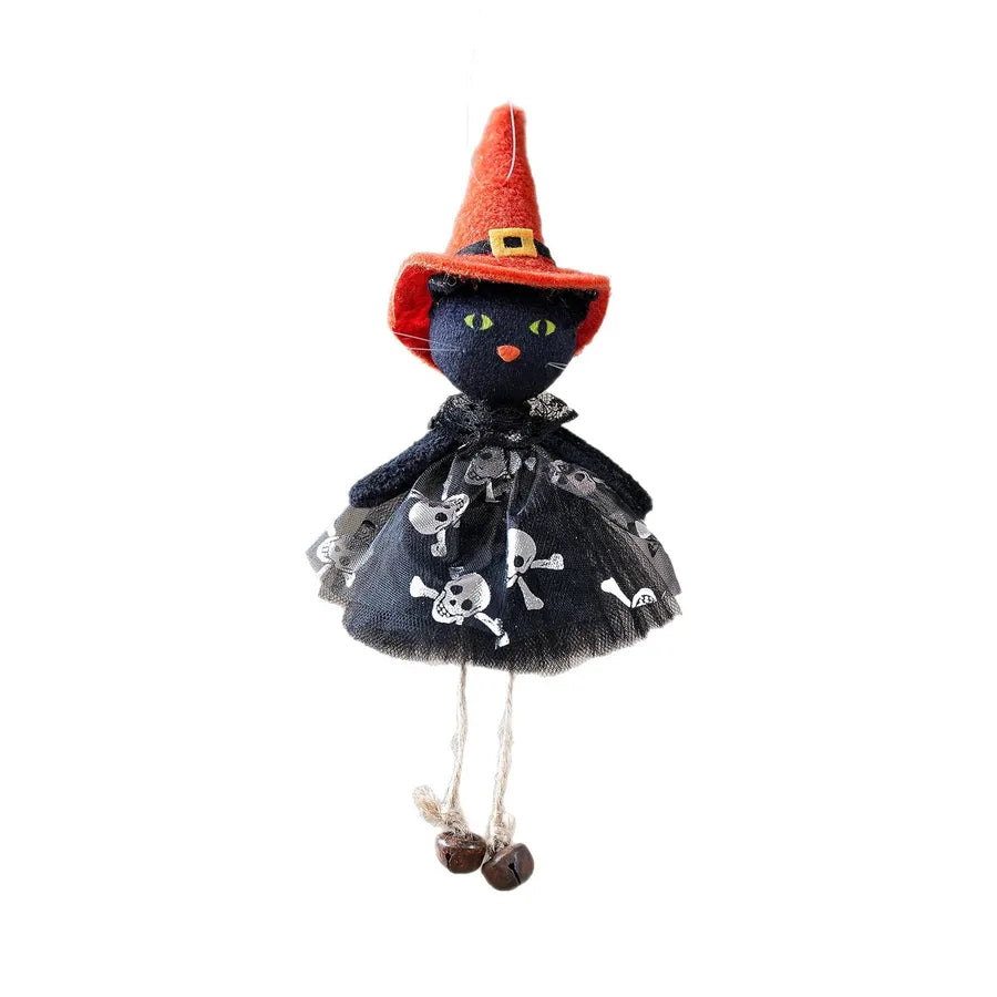 New Halloween Decorations Pumpkin Ghost Witch Doll Hanging Ornament Day Of The Dead Party Scene Costume Props Silk Material
