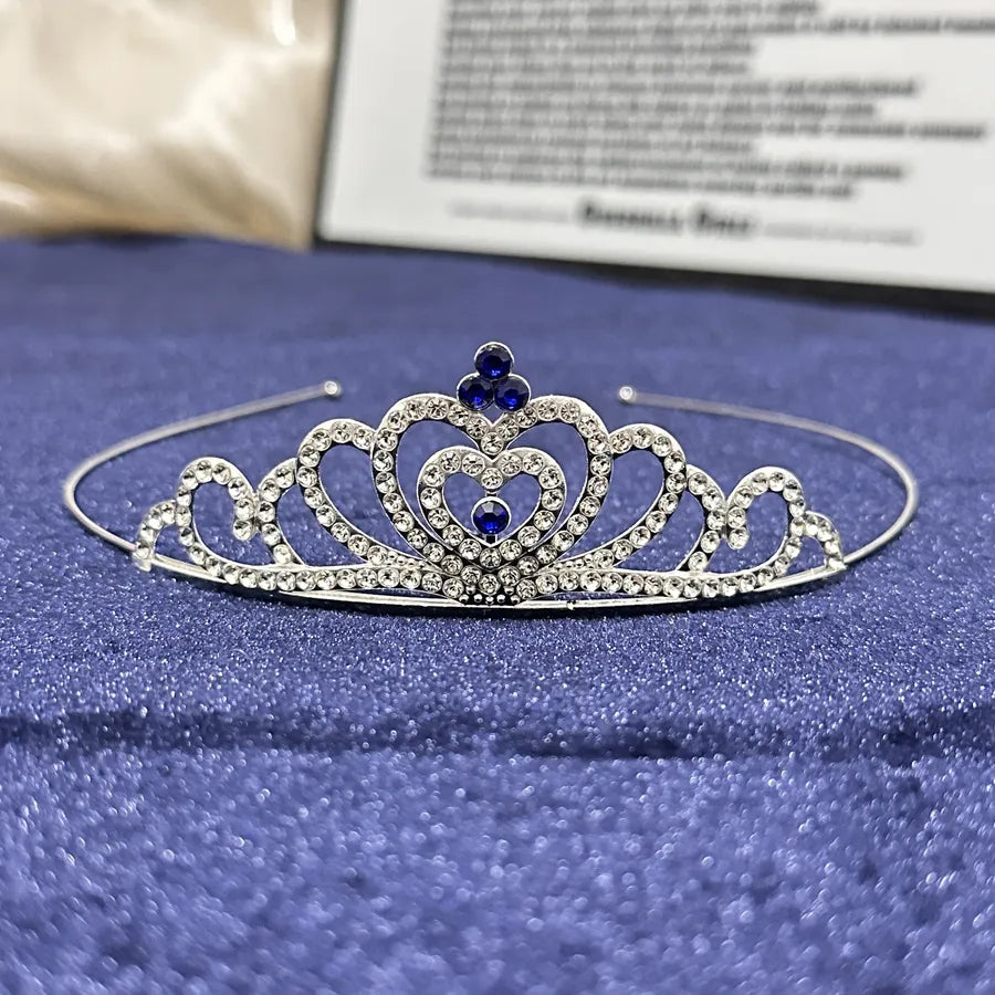 Children's colorful rhinestone crown headband cute princess girl hair accessories baby festival performance bride tiara headband