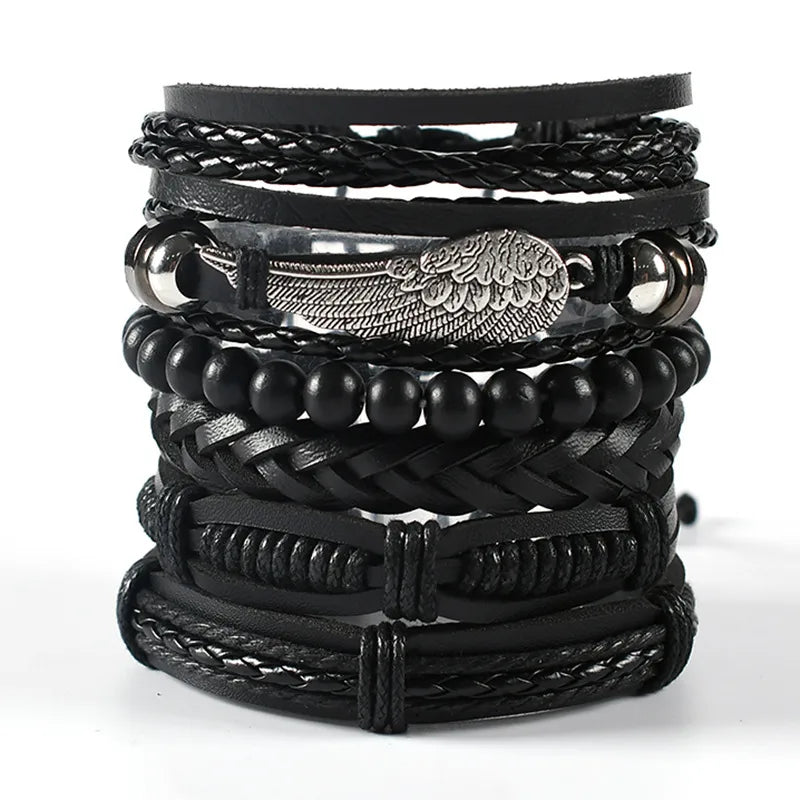 hip-hop solid color pu leather men's bangle 1 piece